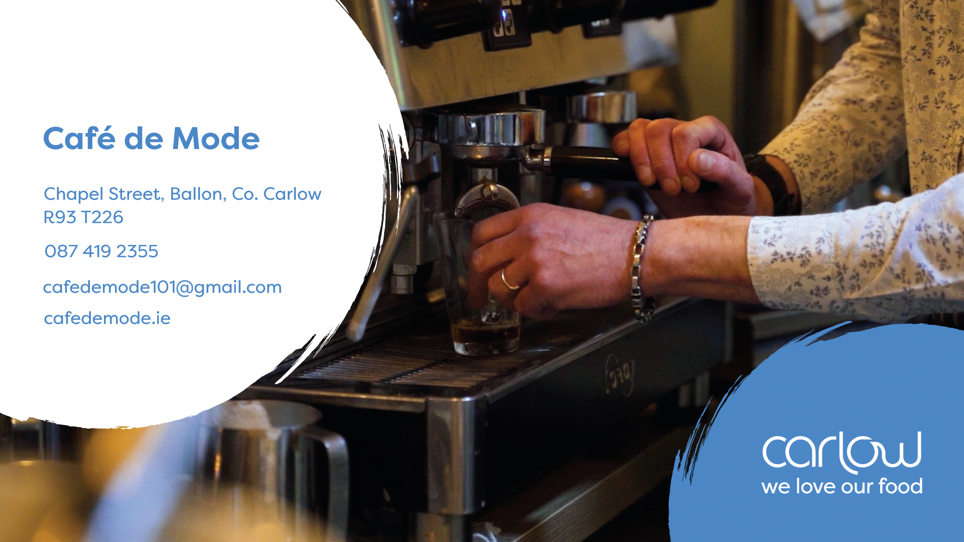 Cafe de mode information reverse colour